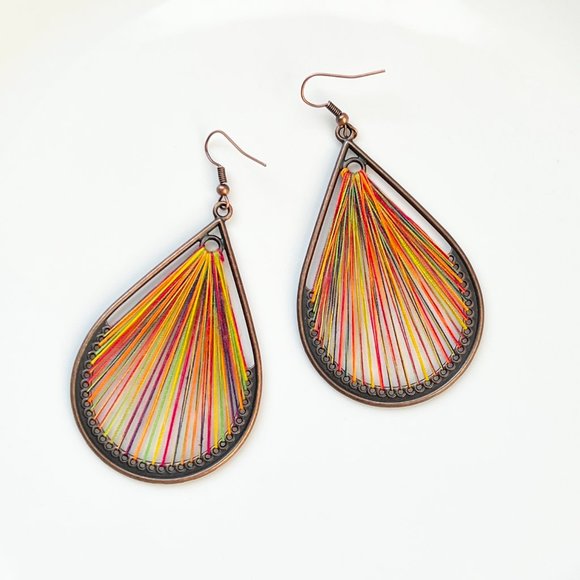 NEW "Dew" Bronze Earrings (Multicolor) - Picture 1 of 6